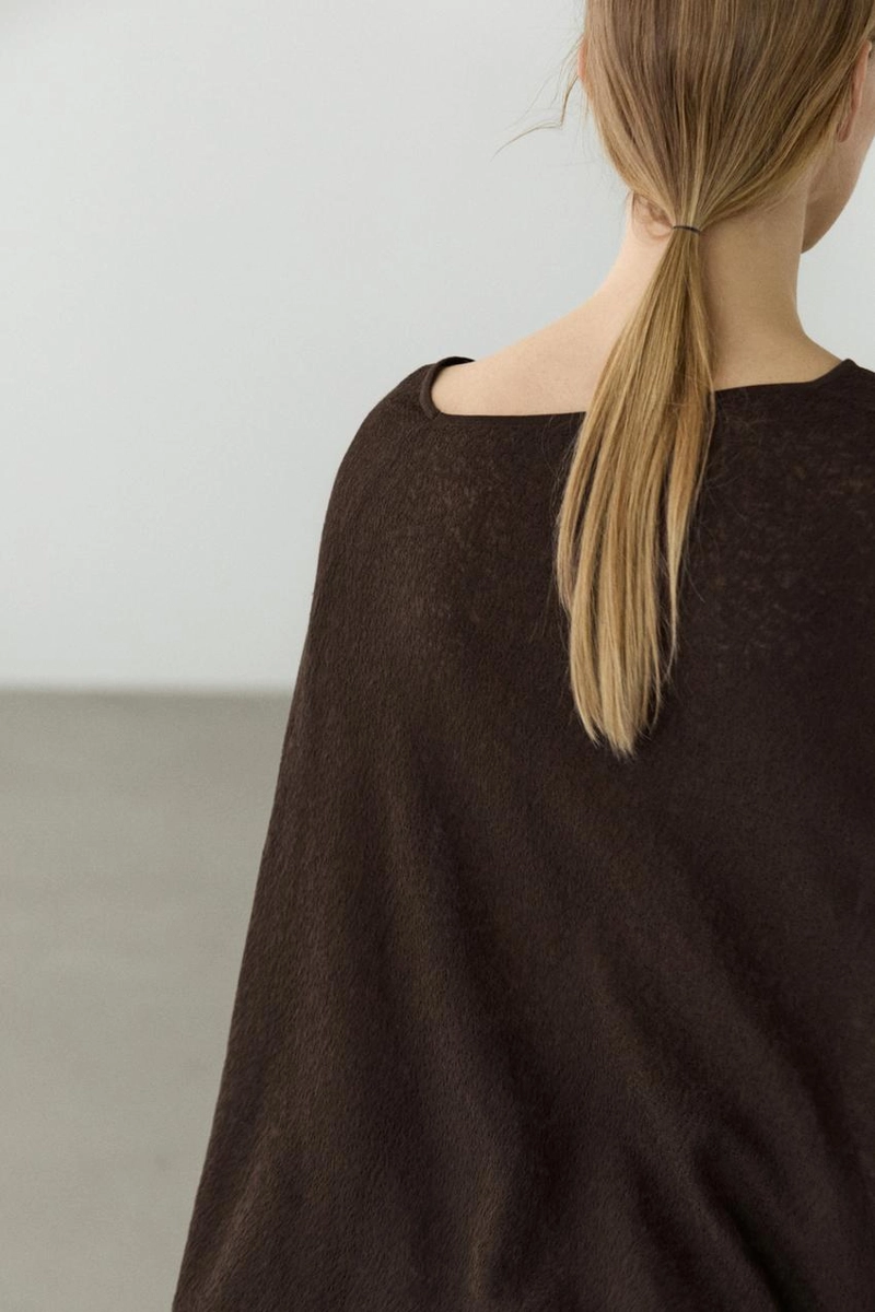 Асимметричная хлопковая накидка