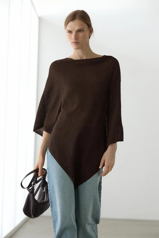 Асимметричная хлопковая накидка- Заказать в России