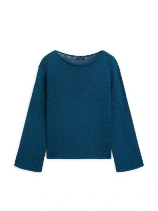 Свитер из хлопкового микса с вырезками- Заказать в России