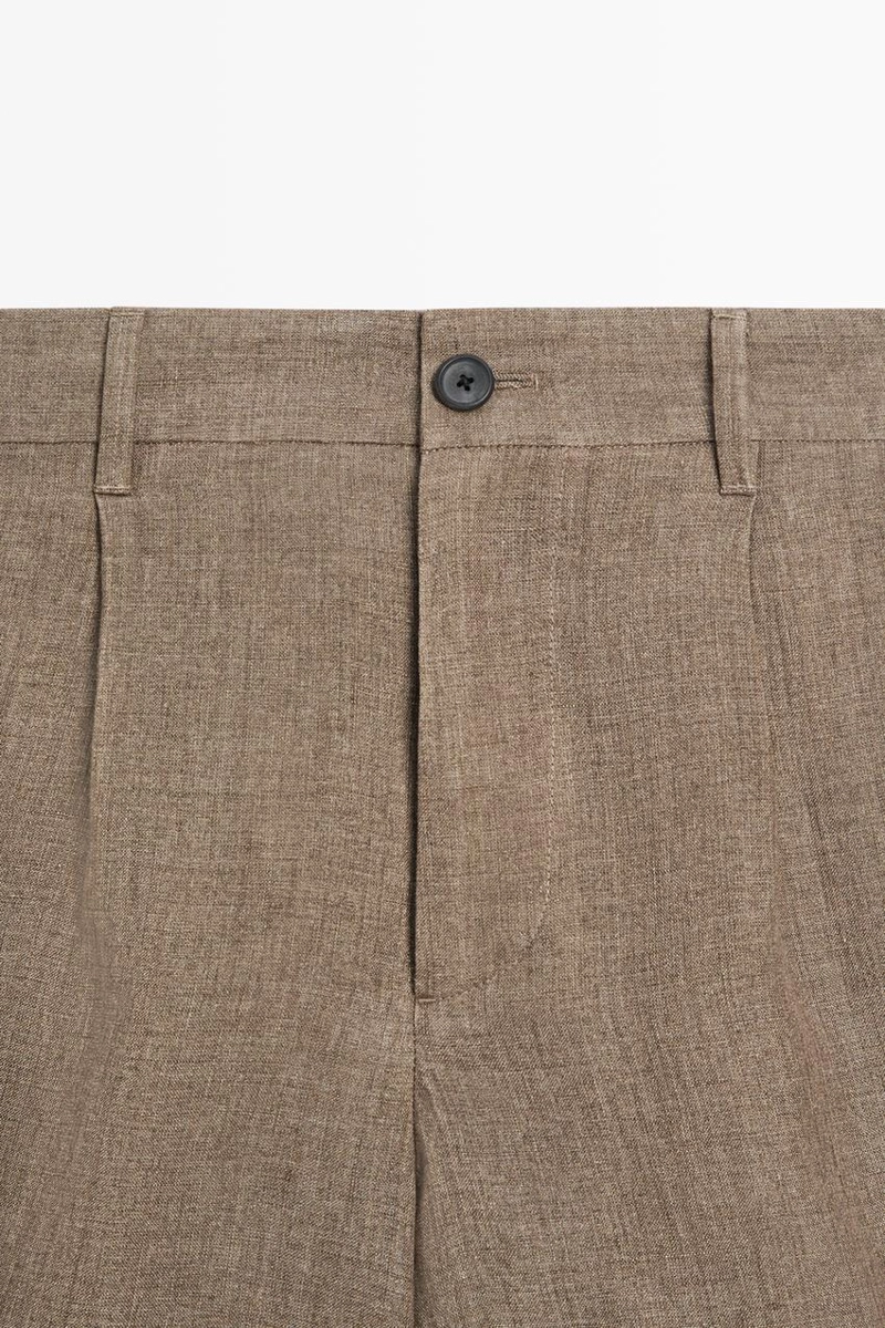 Шорты-бермуды с льняным напуском 100%