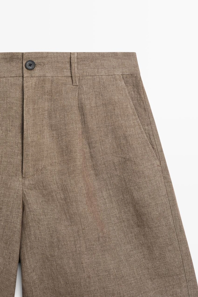 Шорты-бермуды с льняным напуском 100%