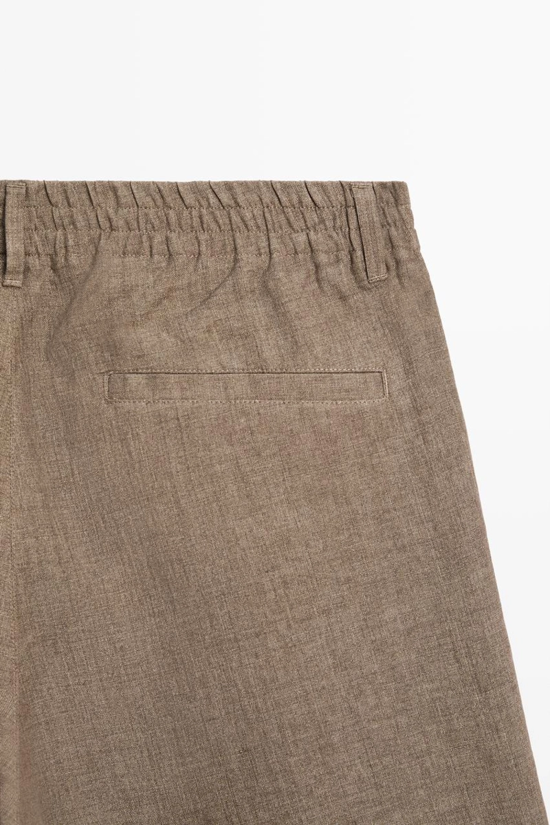 Шорты-бермуды с льняным напуском 100%