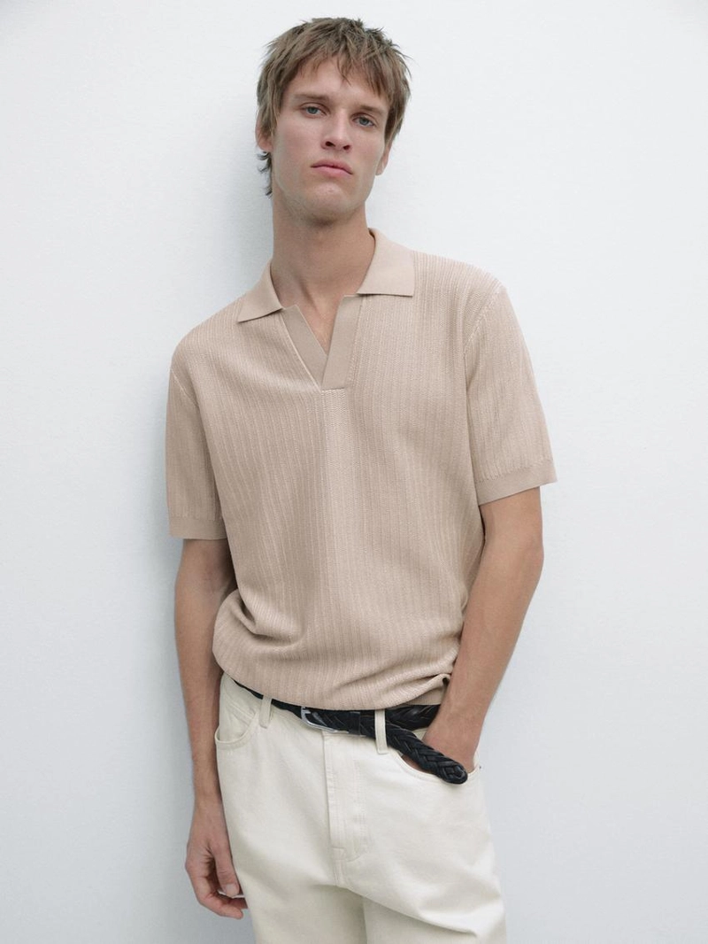 Джемпер-поло с жаккардовым узором