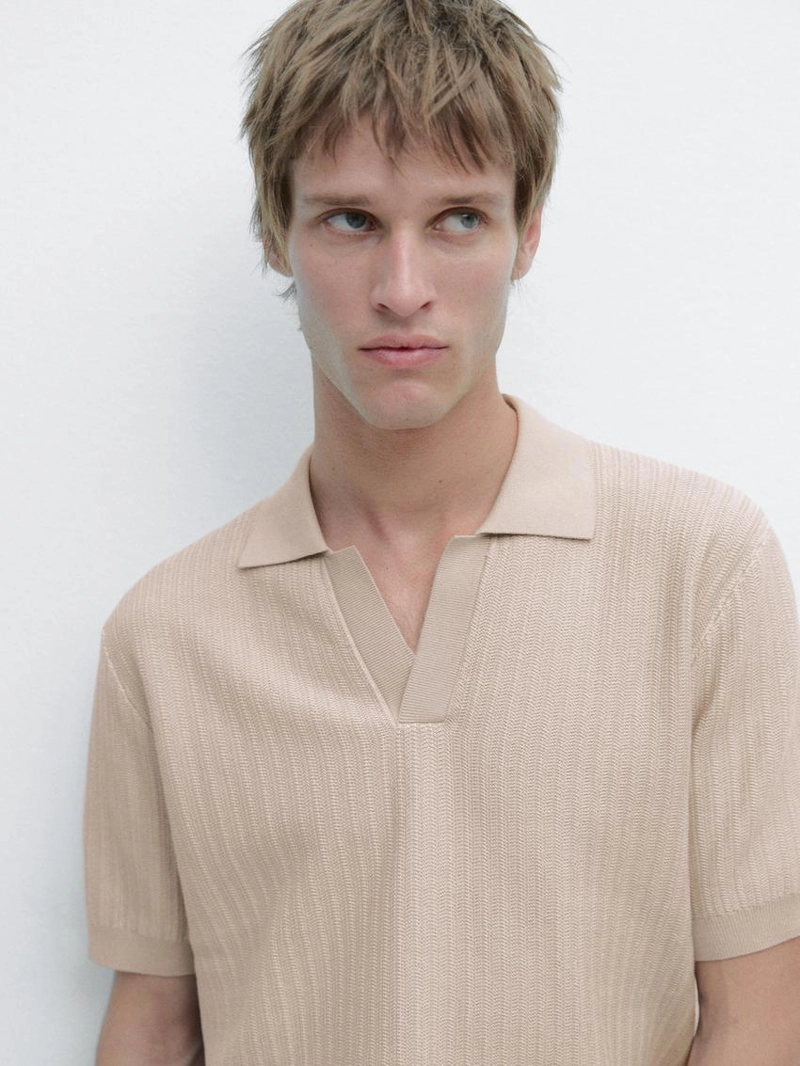 Джемпер-поло с жаккардовым узором