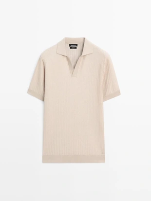 Джемпер-поло с жаккардовым узором- Заказать в России