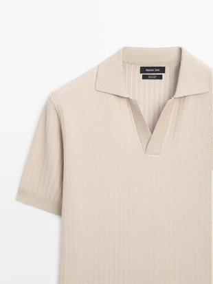 Джемпер-поло с жаккардовым узором- Заказать в России