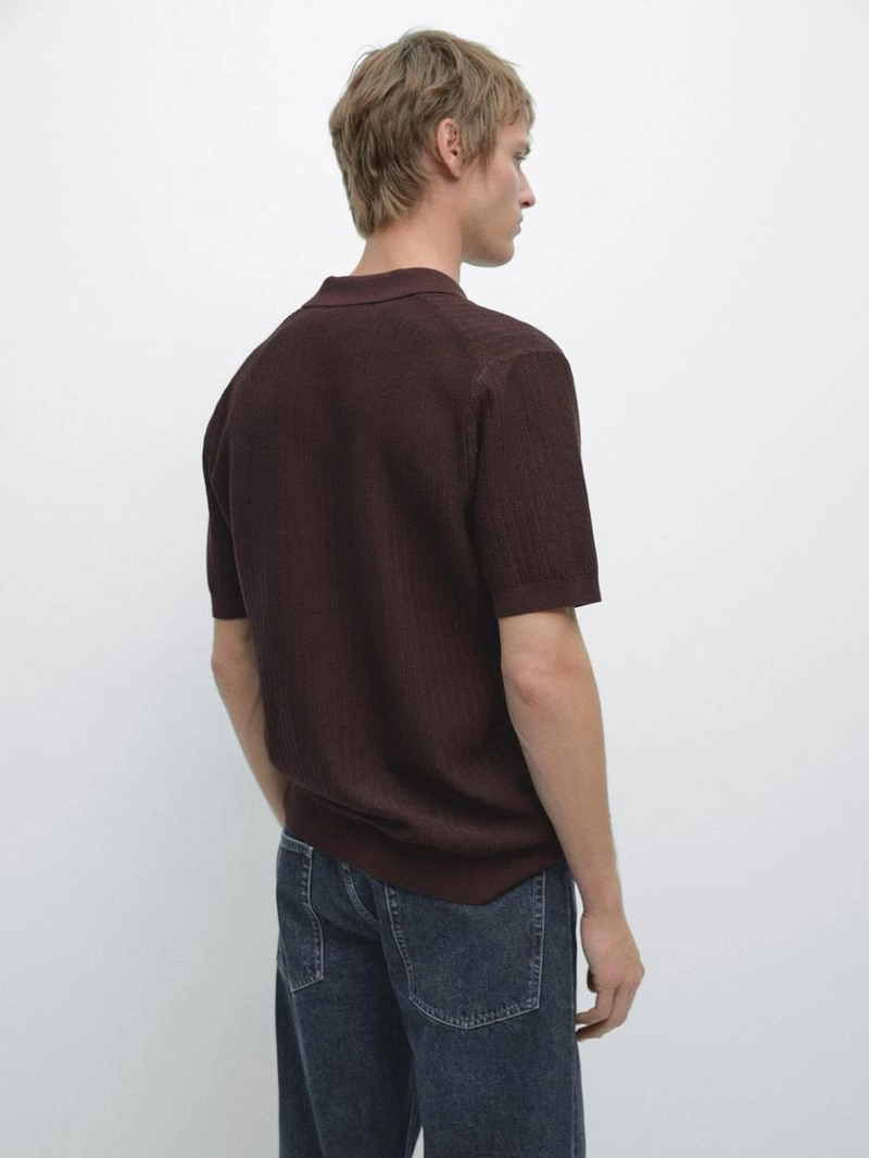 Поло-свитер с жаккардовым узором