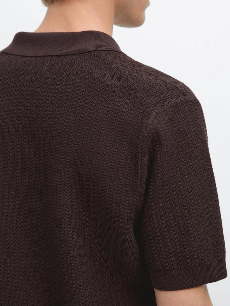 Поло-свитер с жаккардовым узором