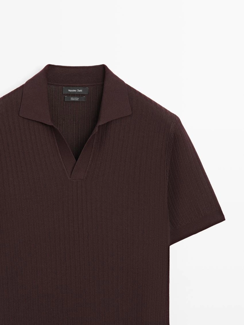 Поло-свитер с жаккардовым узором