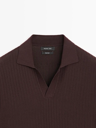 Поло-свитер с жаккардовым узором- Заказать в России