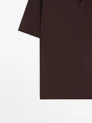 Поло-свитер с жаккардовым узором- Заказать в России