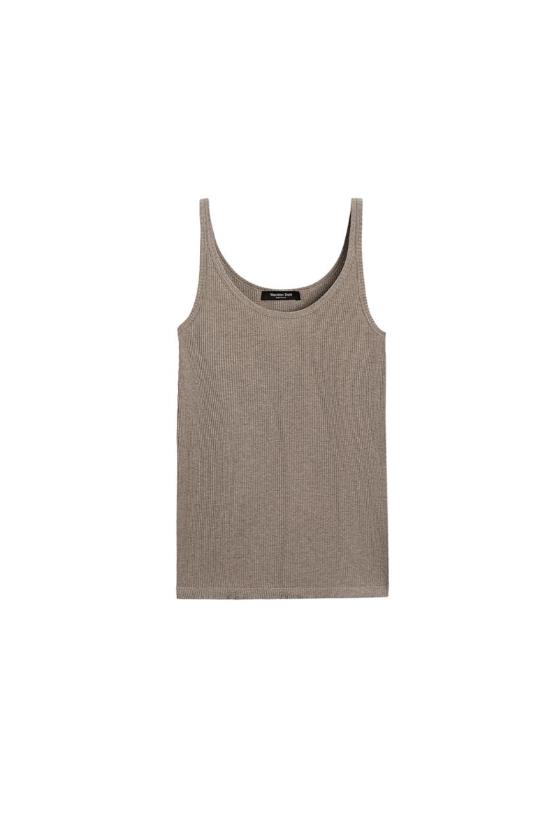 Топ на бретелях из ребристого шелкового микса