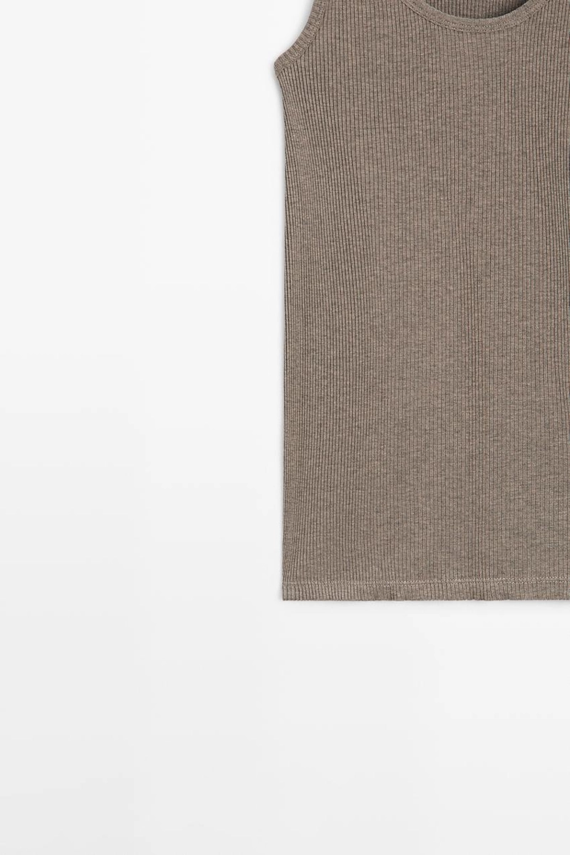 Топ на бретелях из ребристого шелкового микса