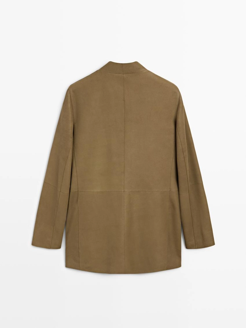 Замшевый блейзер с деталями на пуговицах - studio