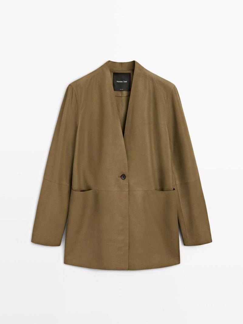 Замшевый блейзер с деталями на пуговицах - studio