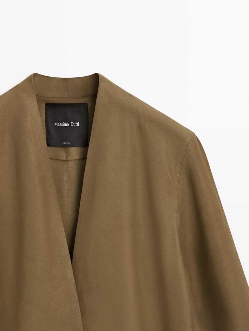 Замшевый блейзер с деталями на пуговицах - studio