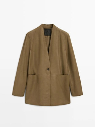 Замшевый блейзер с деталями на пуговицах - studio- Заказать в России