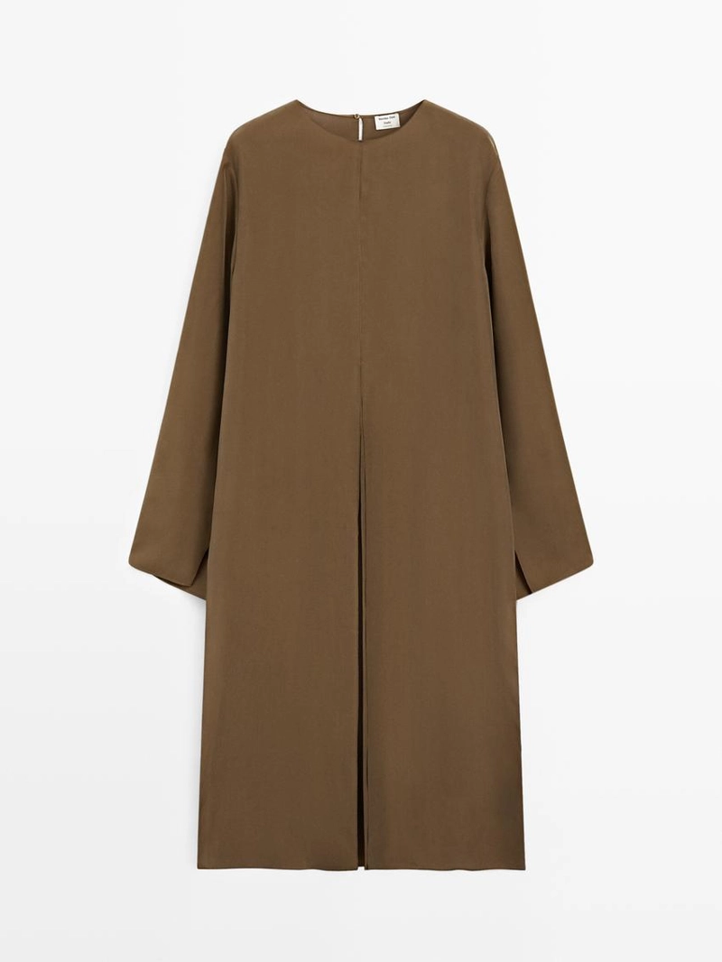 Длинный топ с разрезом 100% шелк - studio