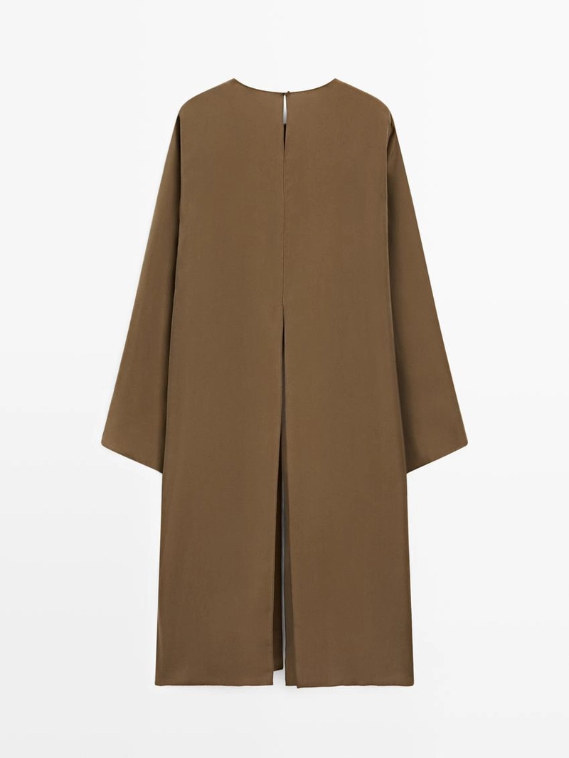 Длинный топ с разрезом 100% шелк - studio