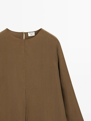 Длинный топ с разрезом 100% шелк - studio- Заказать в России