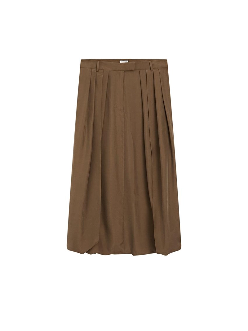 Юбка миди из 100% шелка с деталями в складку - studio