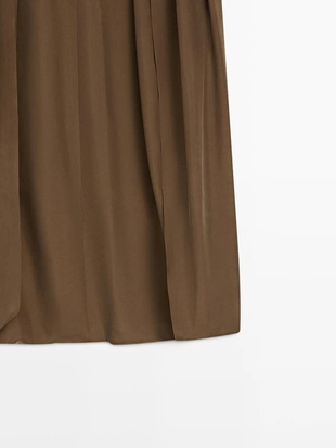 Юбка миди из 100% шелка с деталями в складку - studio- Заказать в России