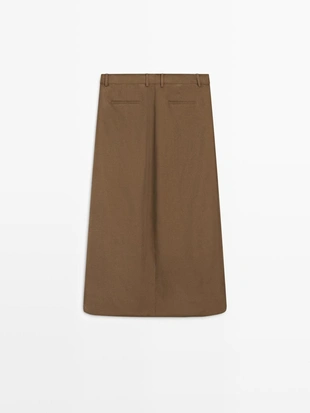 Юбка миди из 100% шелка с деталями в складку - studio- Заказать в России