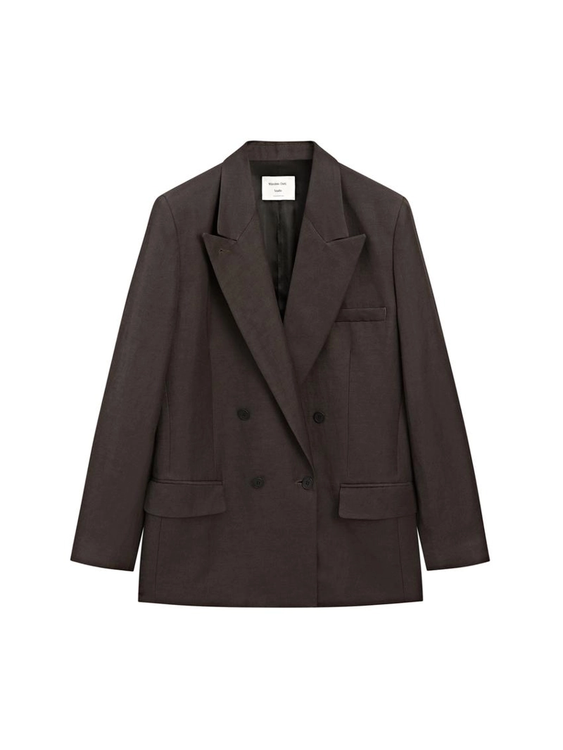 Льняной блейзер с перекрестным застежкой - studio