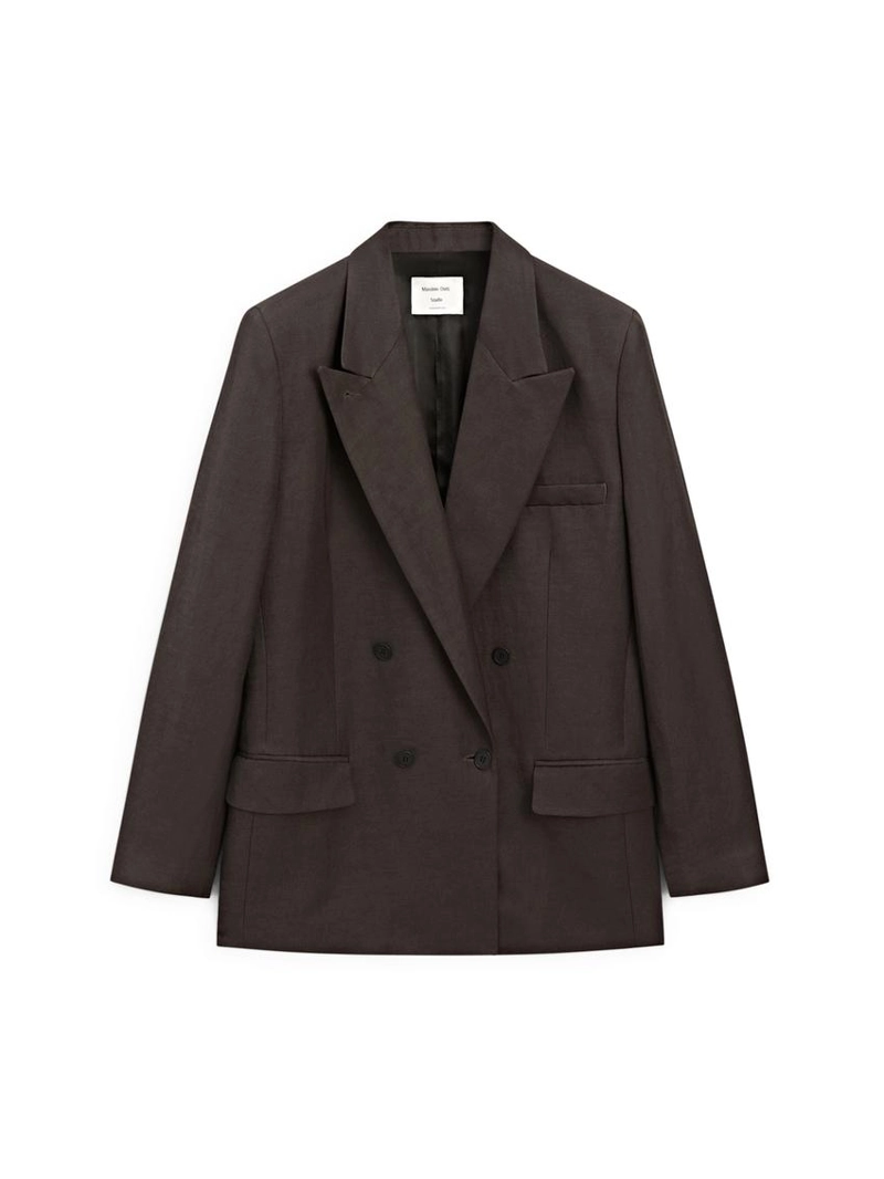 Льняной блейзер с перекрестным застежкой - studio