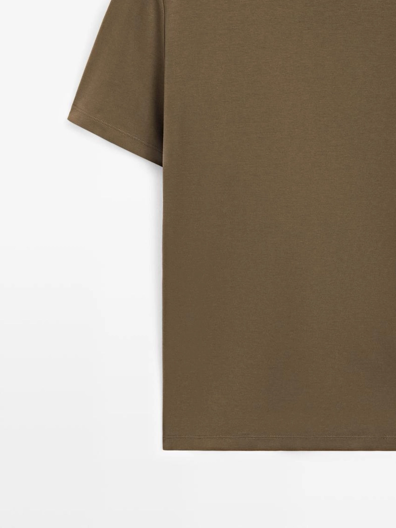 Футболка из хлопкового микса с коротким рукавом