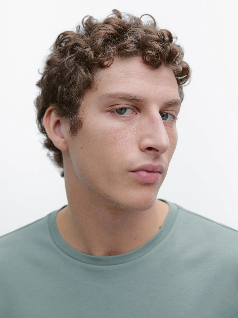 Футболка из хлопкового микса с коротким рукавом