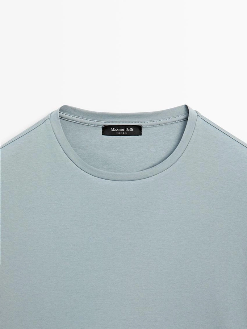 Футболка из хлопкового микса с коротким рукавом