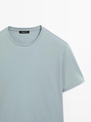 Футболка из хлопкового микса с коротким рукавом- Заказать в России