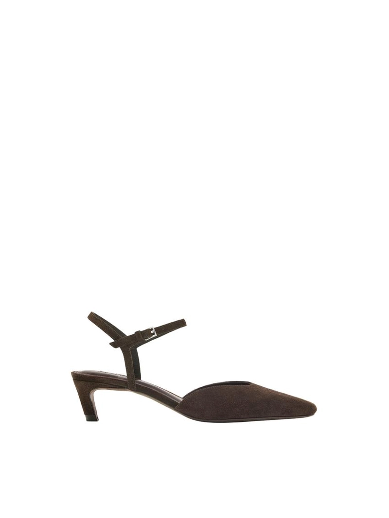 Туфли на каблуке из разделанной кожи