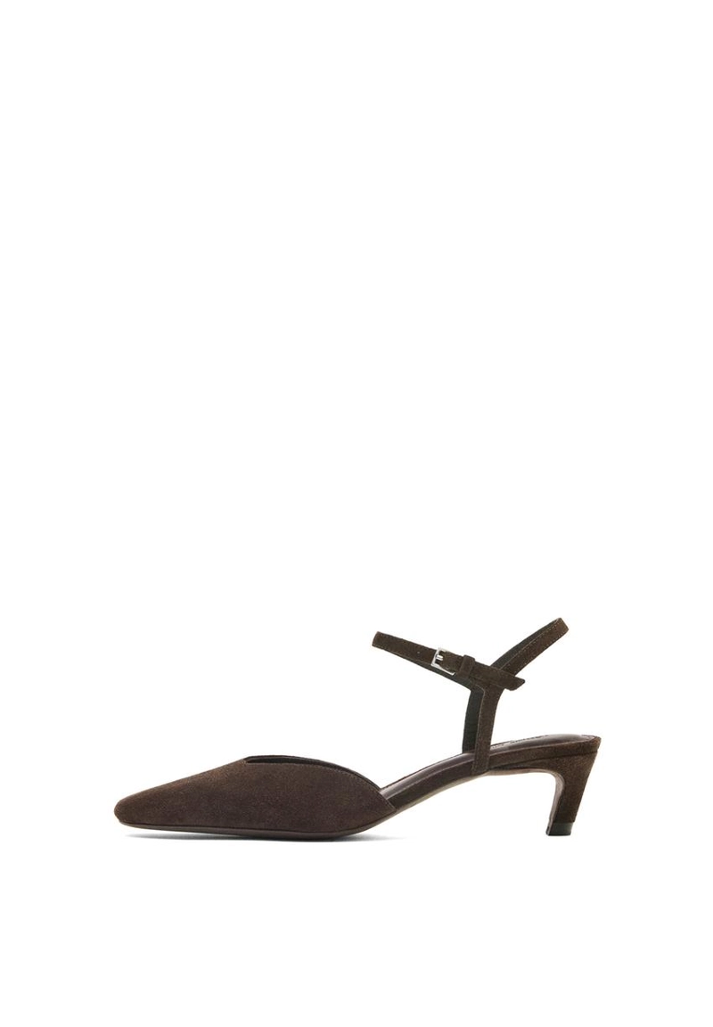 Туфли на каблуке из разделанной кожи