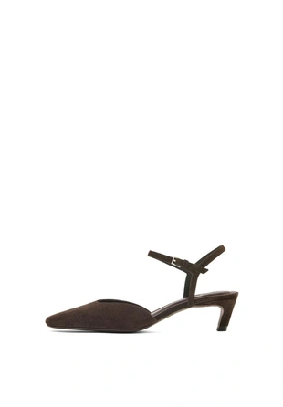 Туфли на каблуке из разделанной кожи- Заказать в России