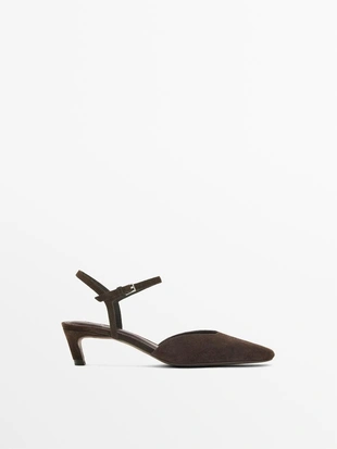 Туфли на каблуке из разделанной кожи- Заказать в России