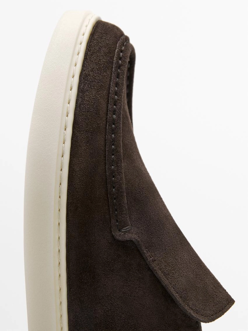 Лоферы на сапожной подошве из разделанной кожи