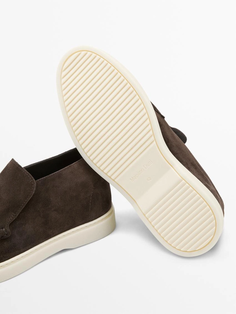 Лоферы на сапожной подошве из разделанной кожи