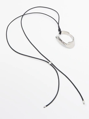 Кожаное ожерелье с неправильным подвеской- Заказать в России