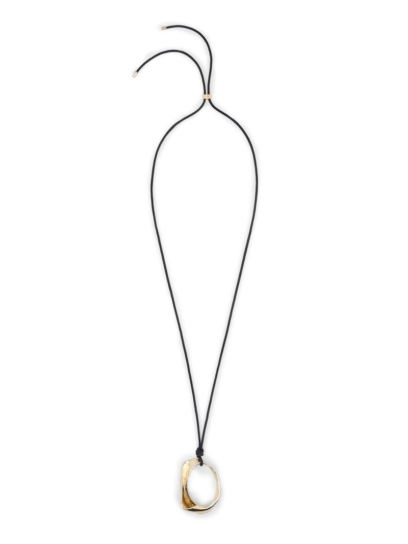 Кожаное ожерелье с неровным кулоном