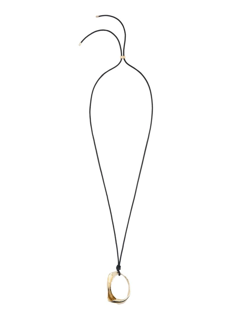 Кожаное ожерелье с неровным кулоном