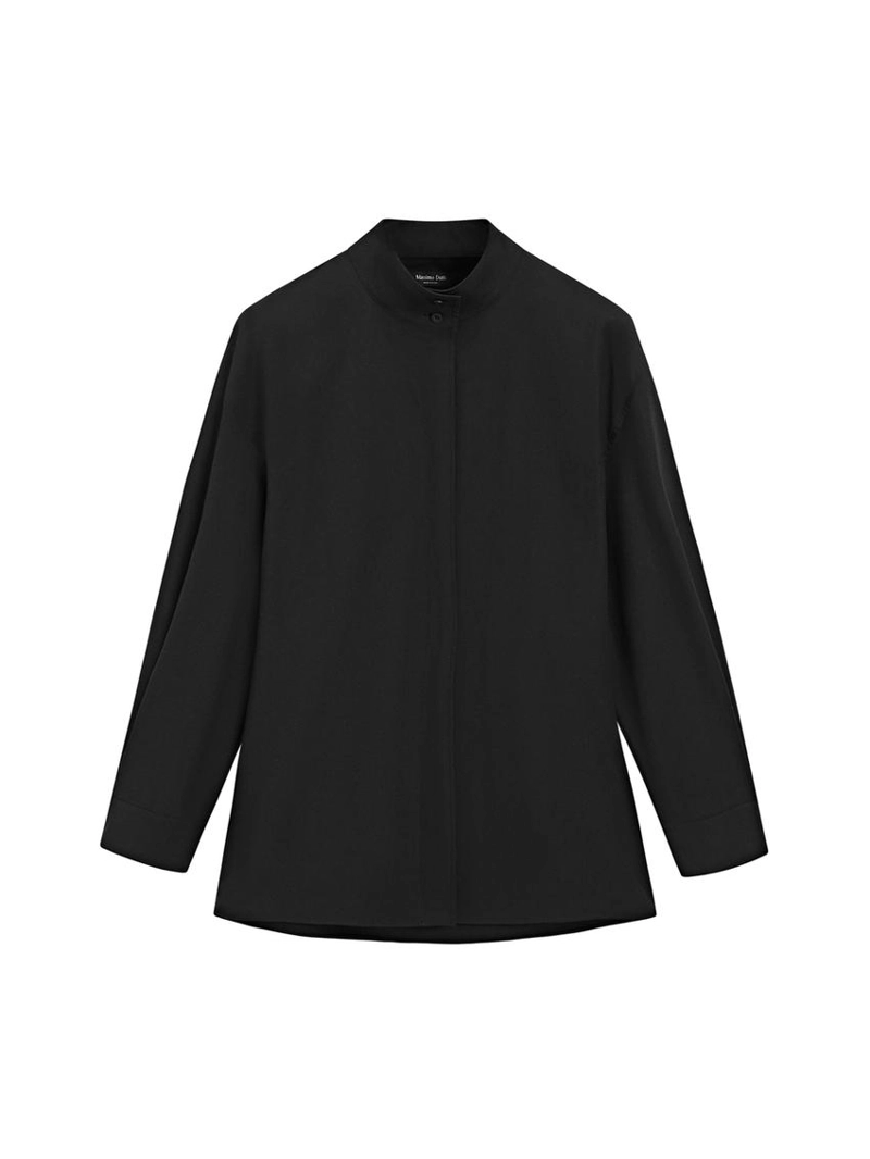 Рубашка с высоким воротником и деталями ленты