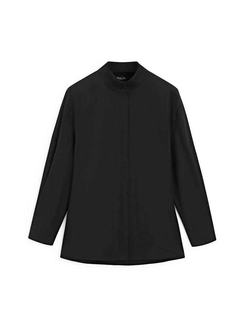 Рубашка с высоким воротником и деталями ленты