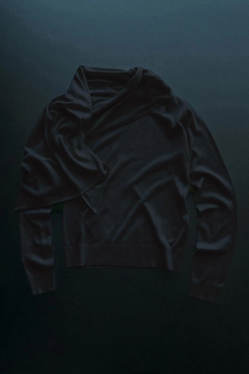 Вязанный свитер из шелковой смеси с шарфом - studio