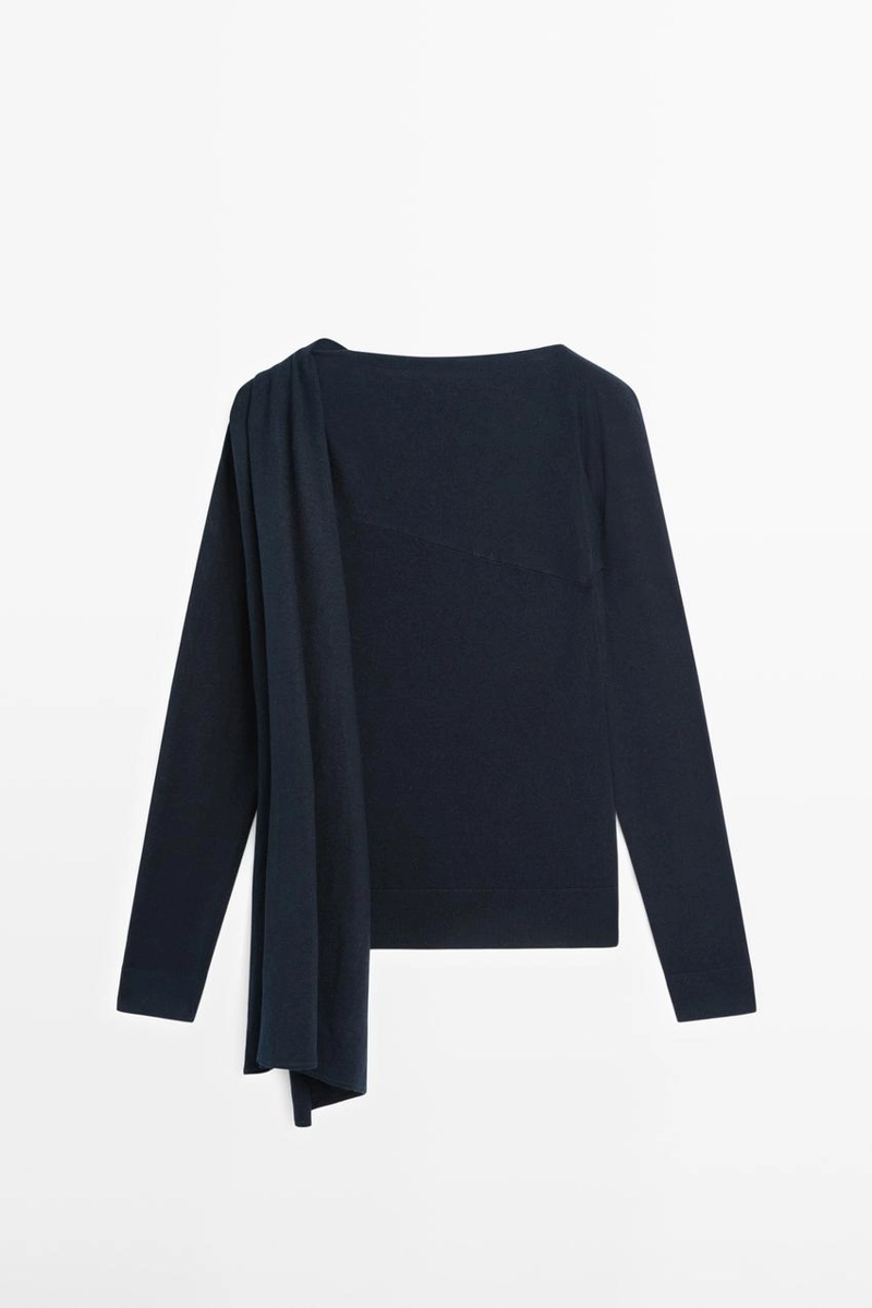 Вязанный свитер из шелковой смеси с шарфом - studio