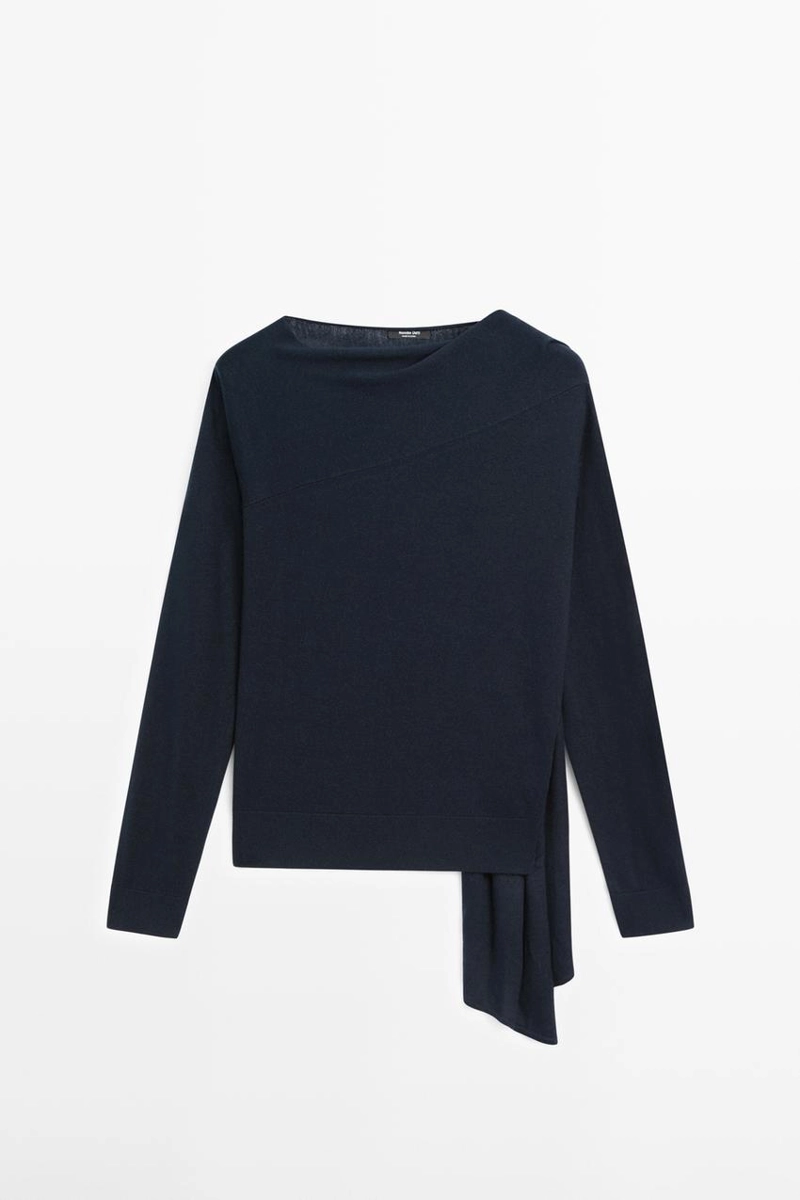 Вязанный свитер из шелковой смеси с шарфом - studio