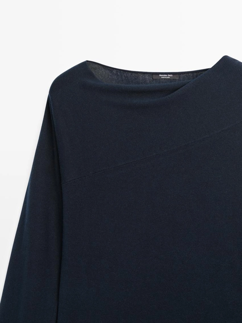 Вязанный свитер из шелковой смеси с шарфом - studio