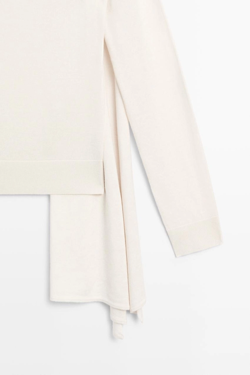 Джемпер из вязаного шелкового микса с шарфом - studio