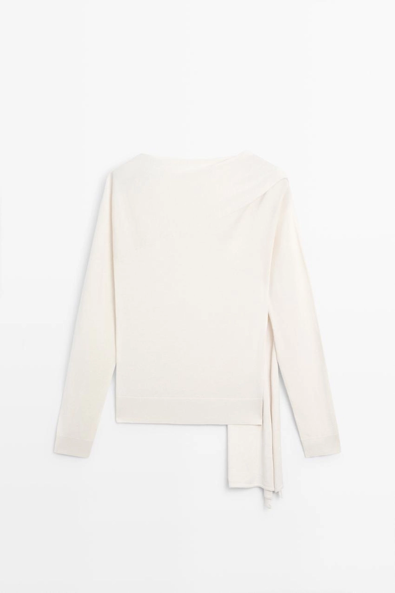 Джемпер из вязаного шелкового микса с шарфом - studio